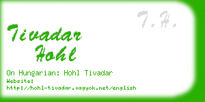 tivadar hohl business card